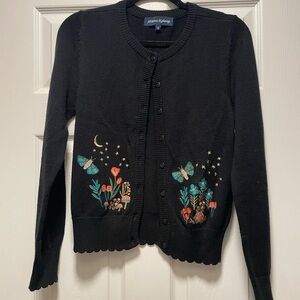 Princess Highway Embroidered Floral Butterfly Cardigan